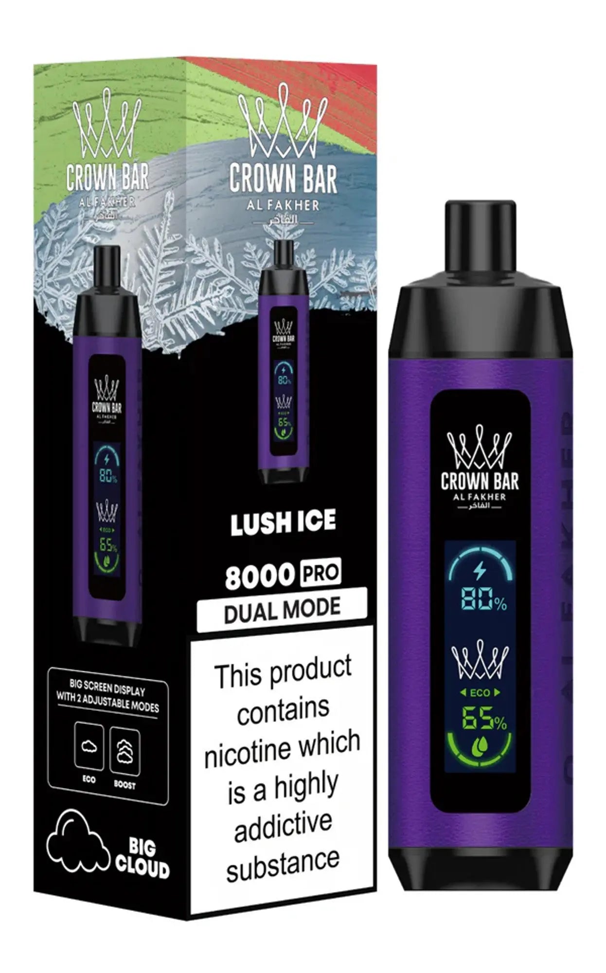 Al Fakher Crown Bar PRO 8000 Puffs - Lush Ice 