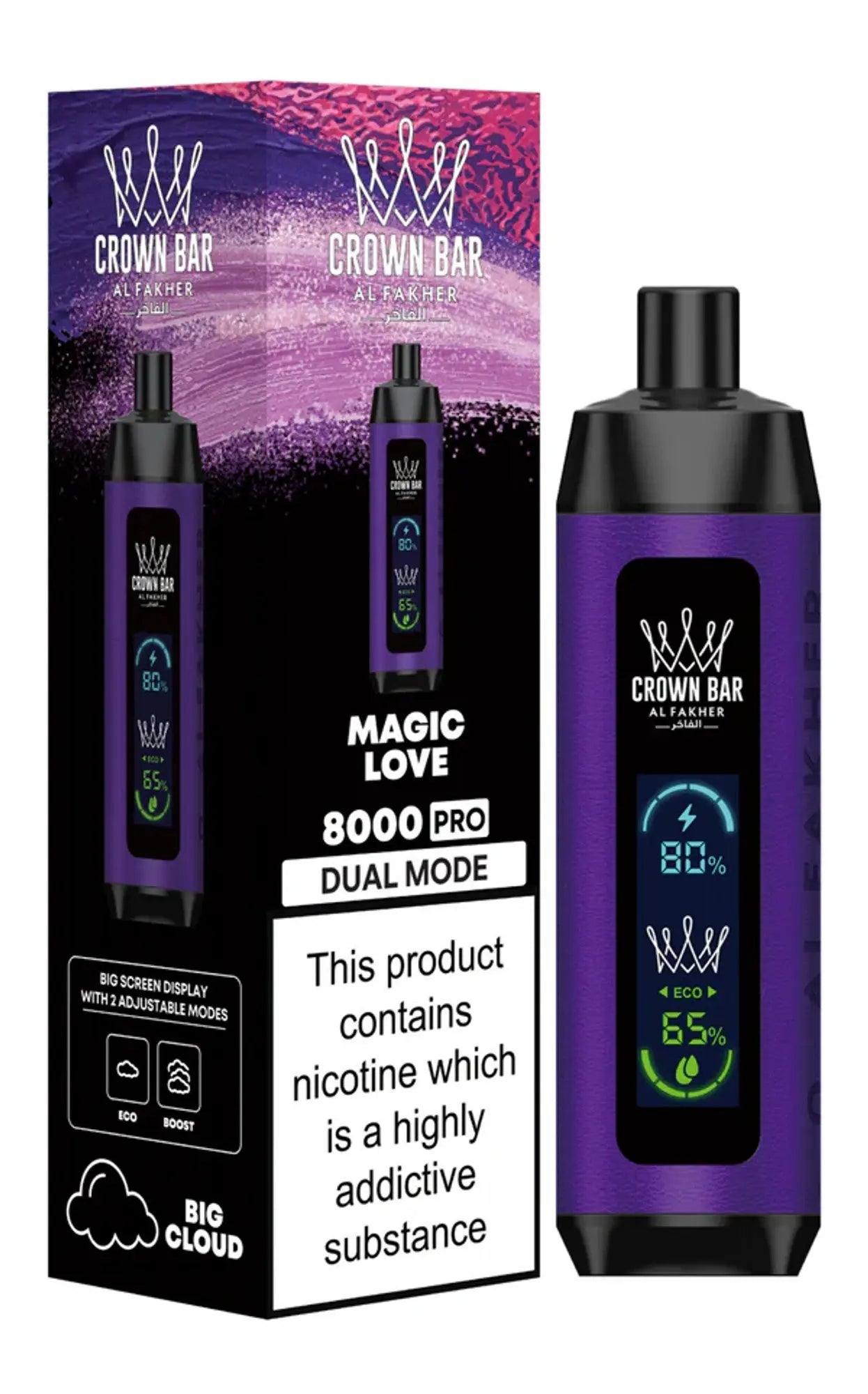 Al Fakher Crown Bar PRO 8000 Puffs - Magic Love 