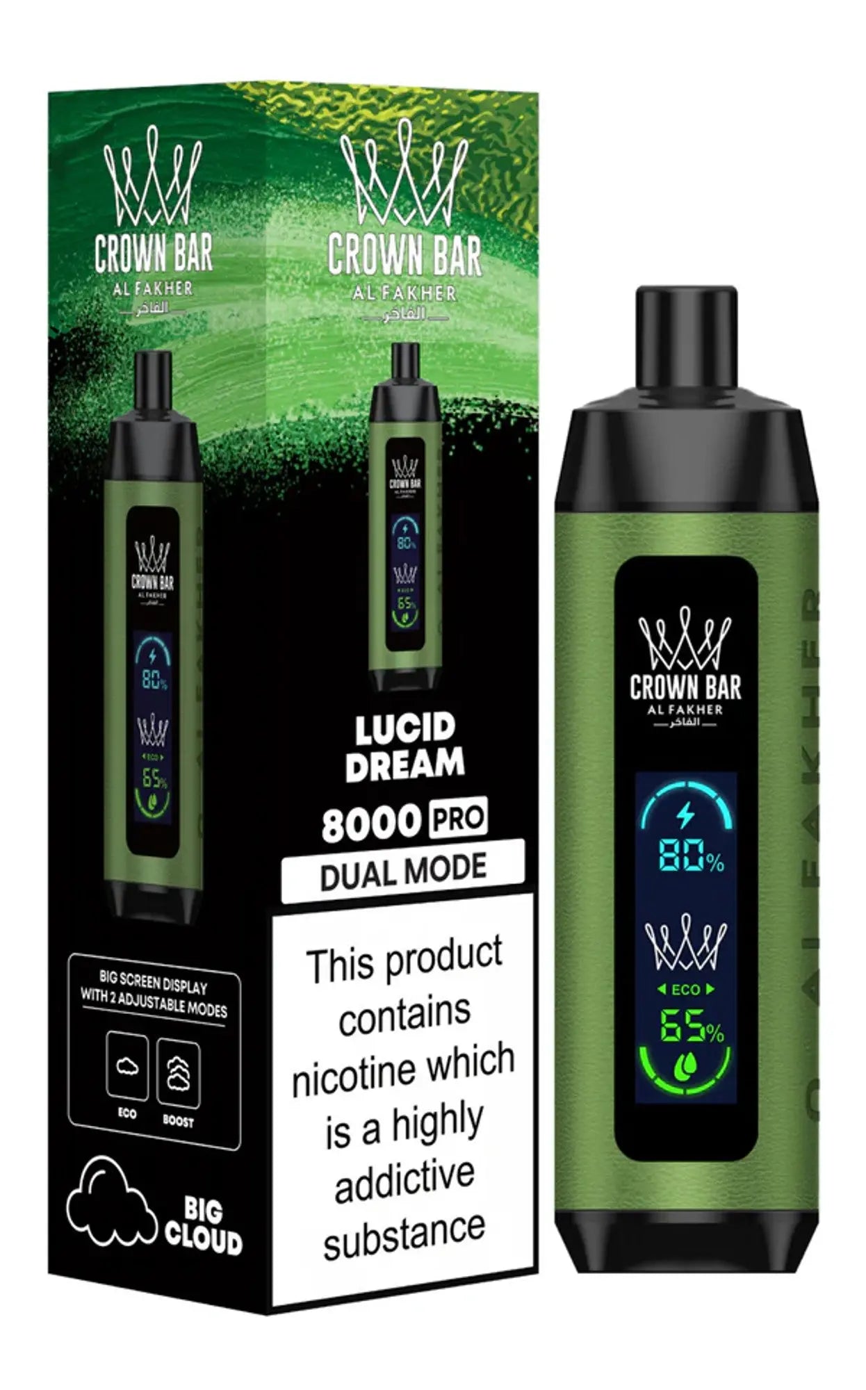 Al Fakher Crown Bar PRO 8000 Puffs - Lucid Dream 