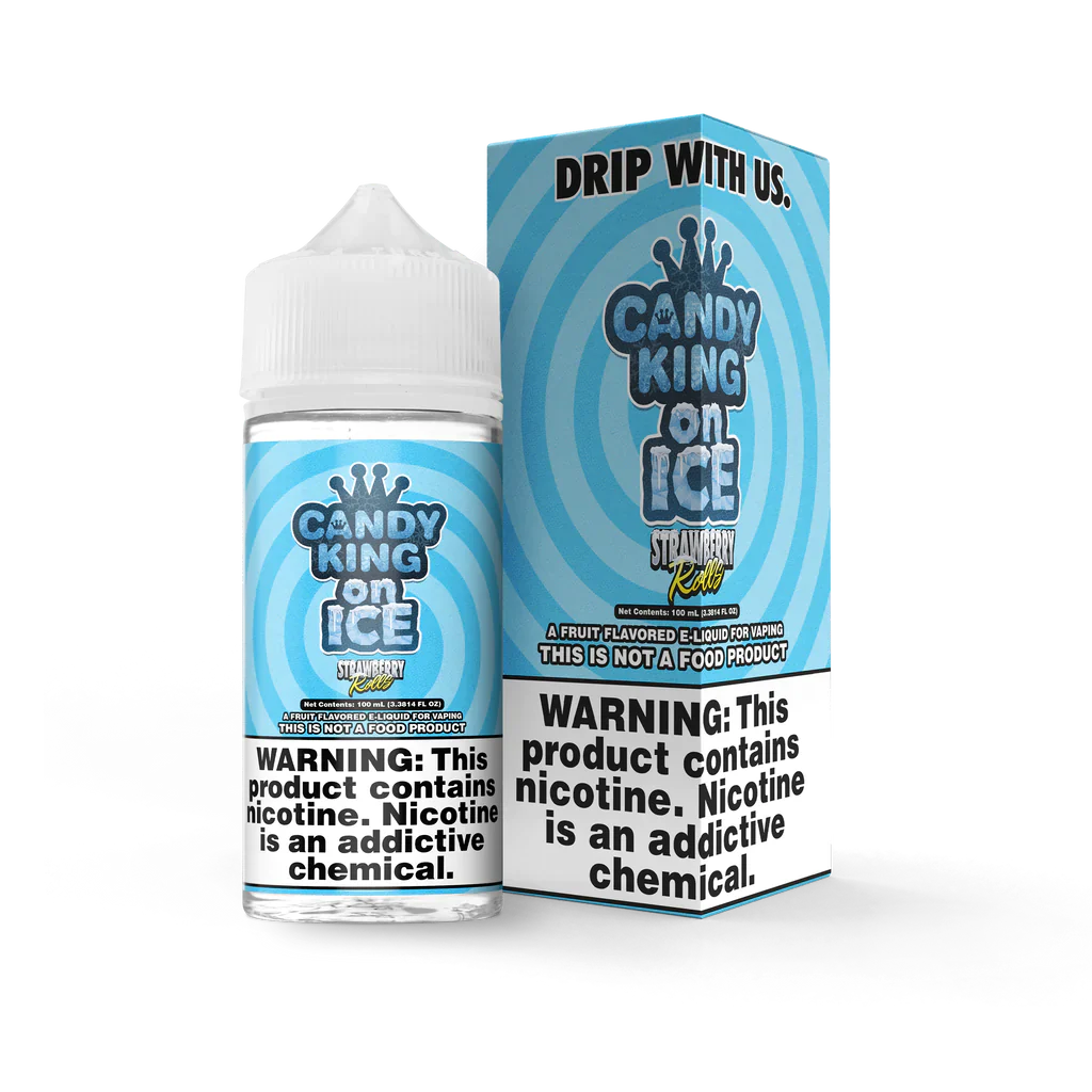 Candy King On Ice E-Liquid 100ML Strawberry Rolls On Ice