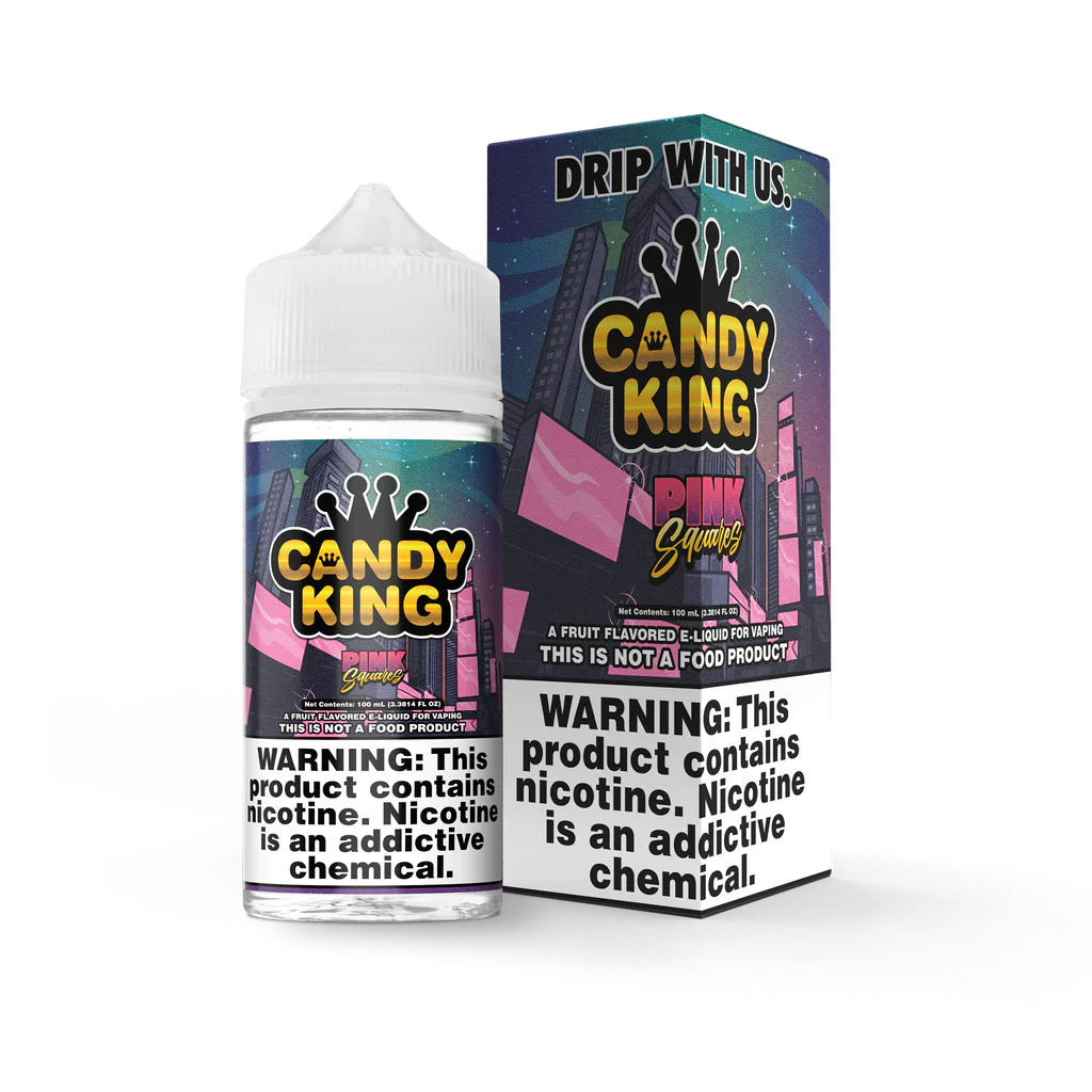 Candy King E-Liquid 100ML PINK SQUARES