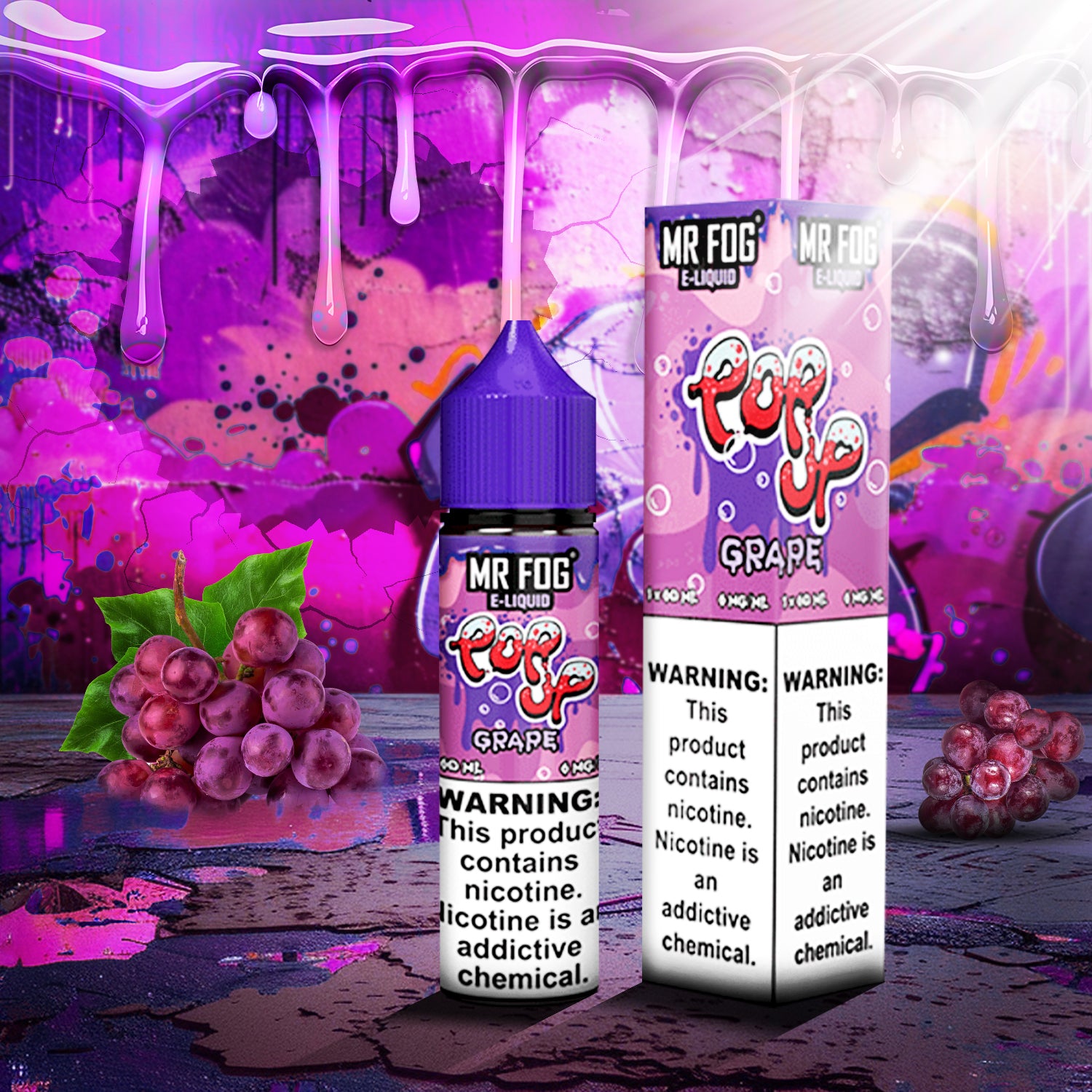 MR FOG E-LIQUID POP UP 60ML - Grape 