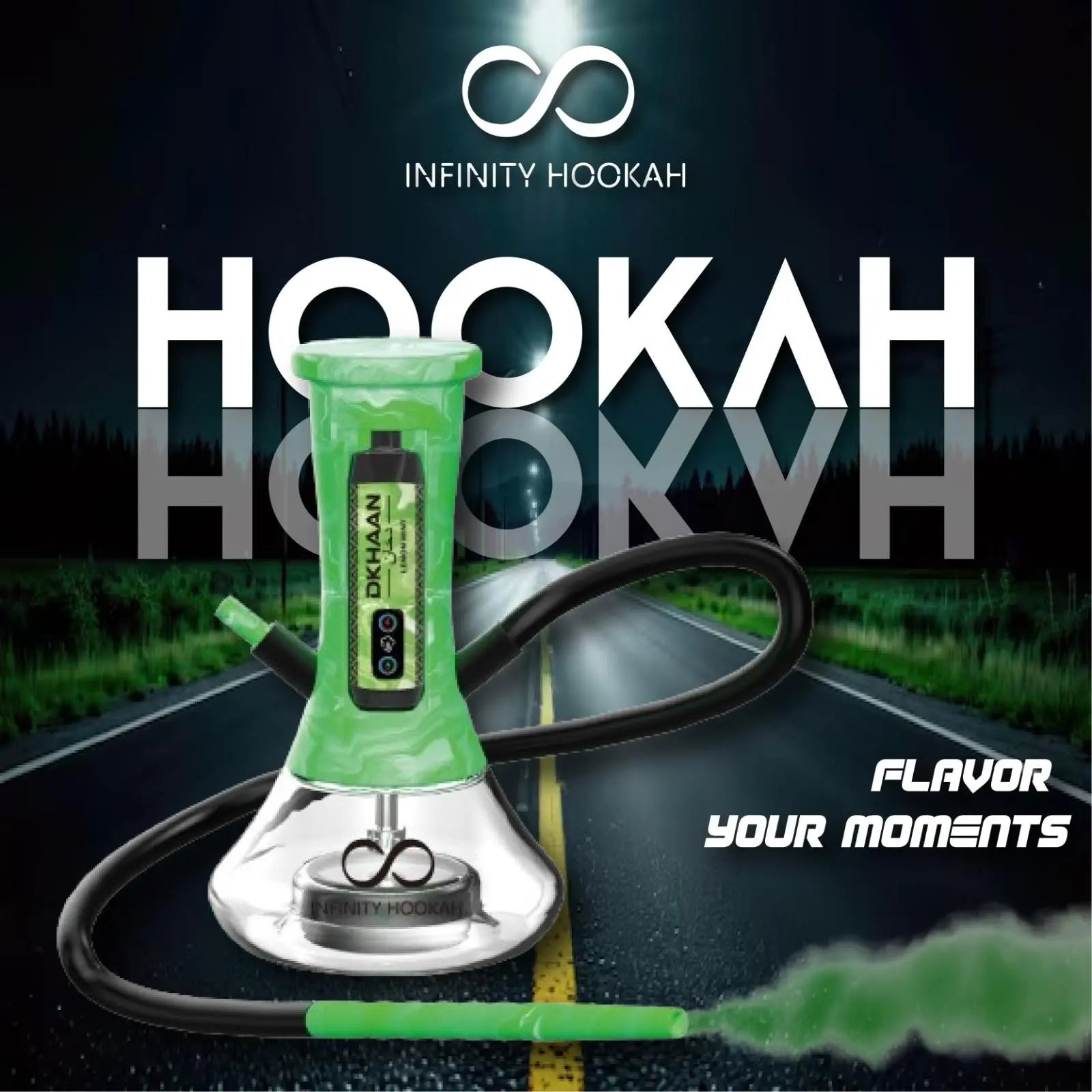 DKHANN INFINITY PORTABLE HOOKAH KIT (FREE DKHANN VAPE) - Green 