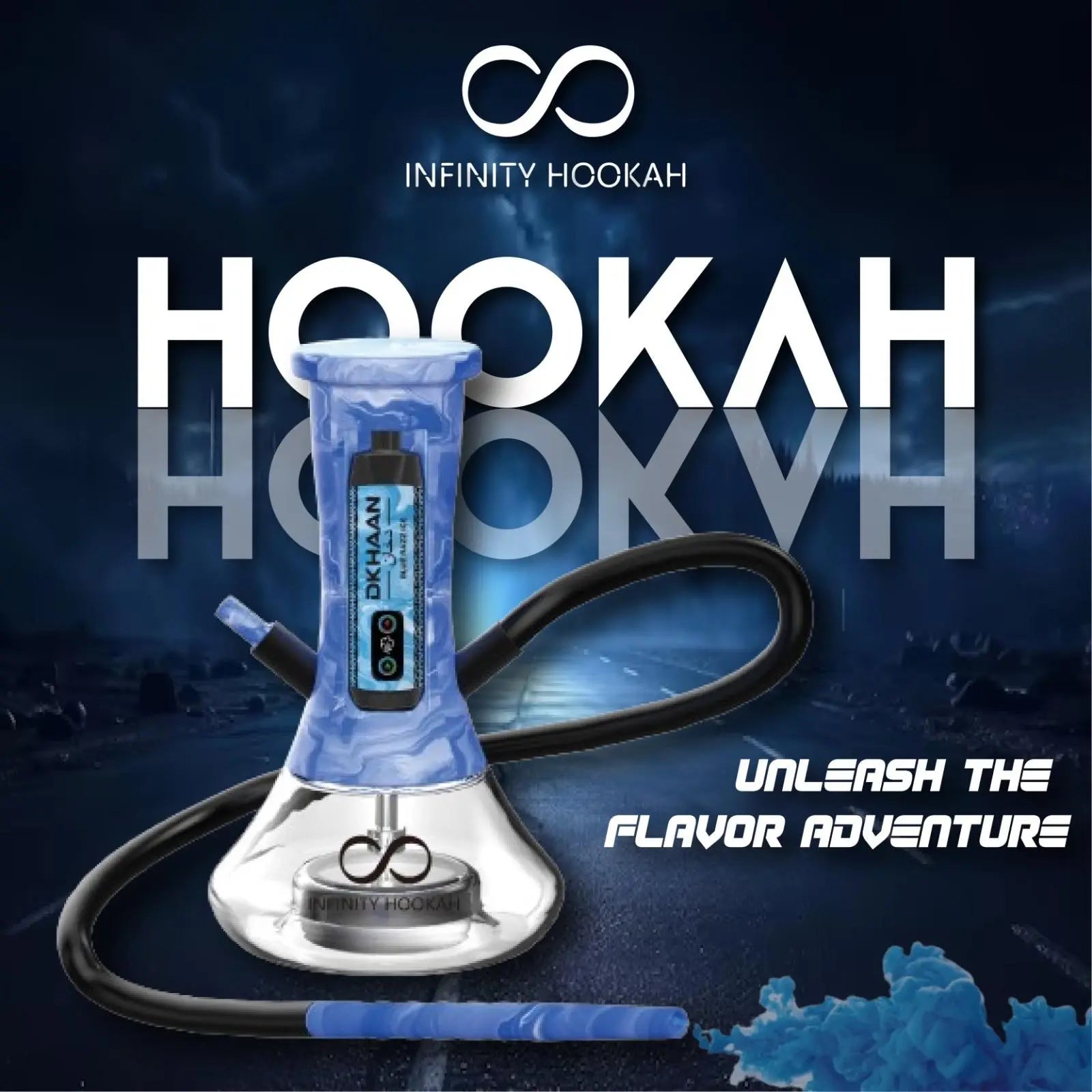 DKHANN INFINITY PORTABLE HOOKAH KIT (FREE DKHANN VAPE) - Blue 