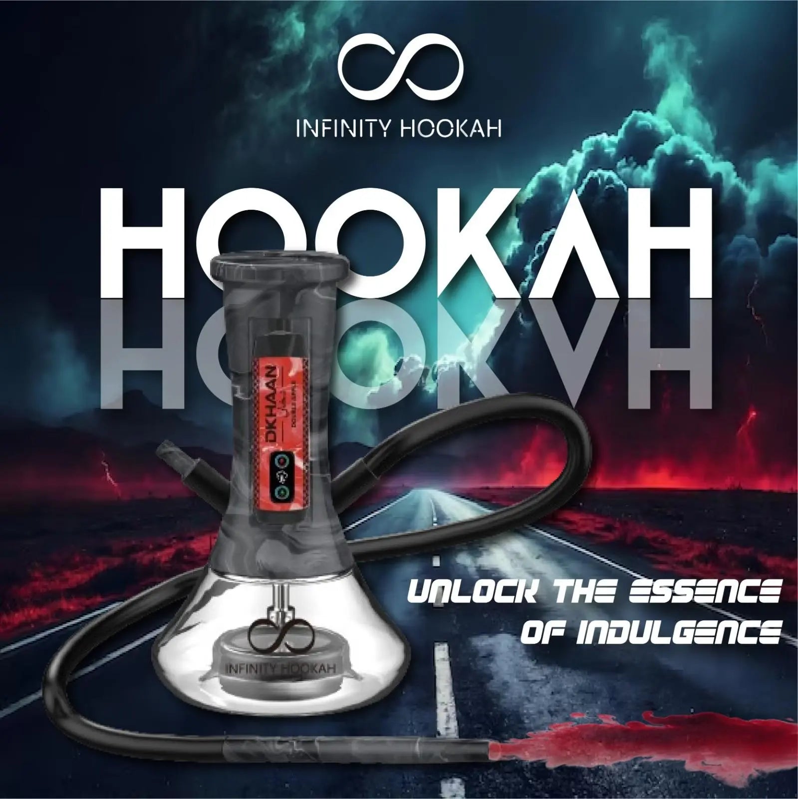 DKHANN INFINITY PORTABLE HOOKAH KIT (FREE DKHANN VAPE) - Black 