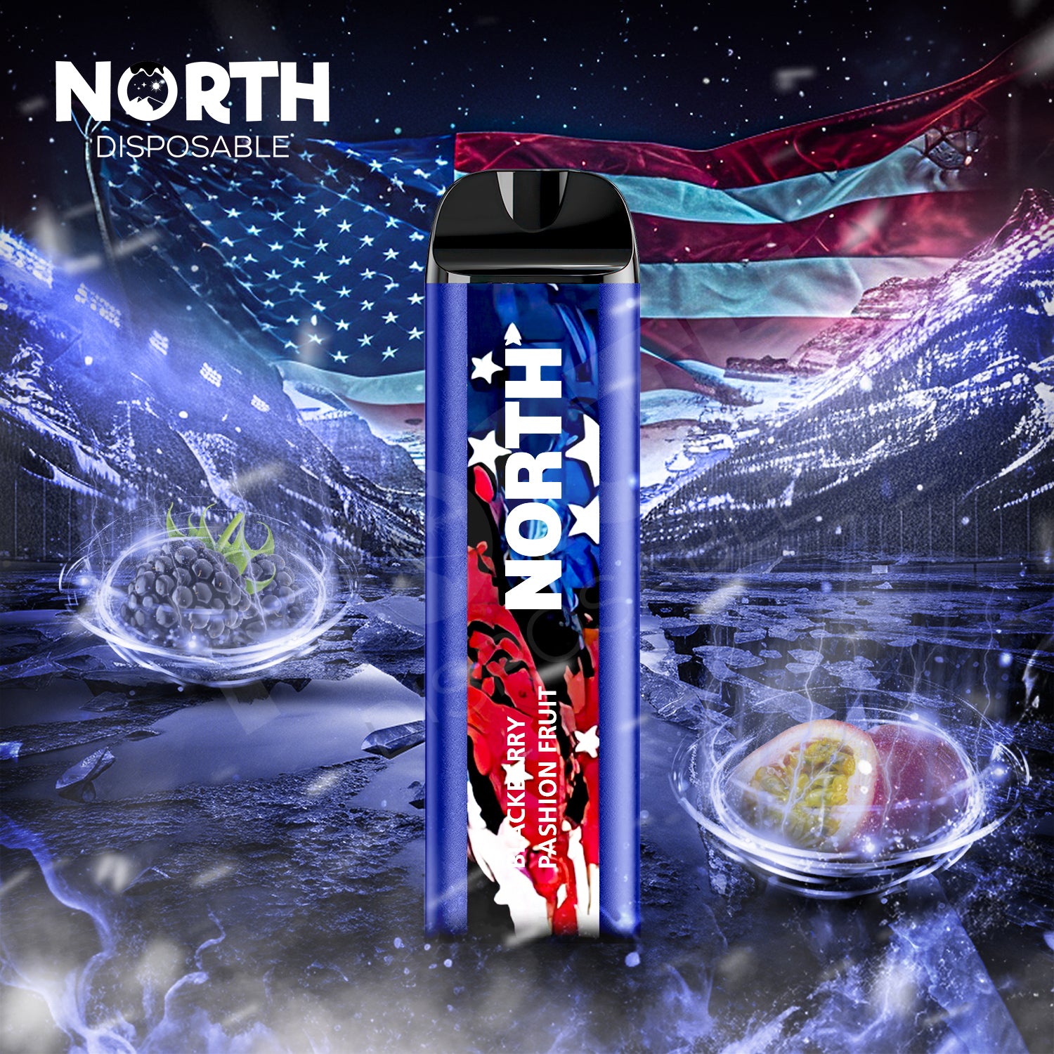 North 5000 Disposable - Blackberry Passion Fruit (Patriotic Edition)