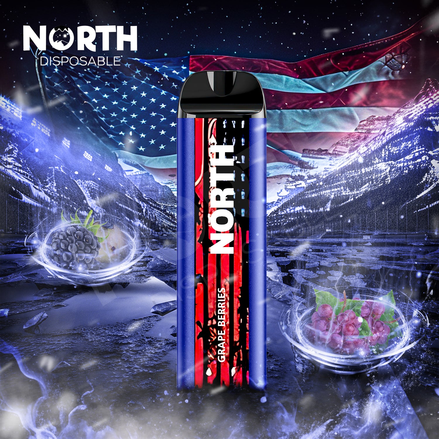 North 5000 Disposable - Grape Berries (Patriotic Edition)