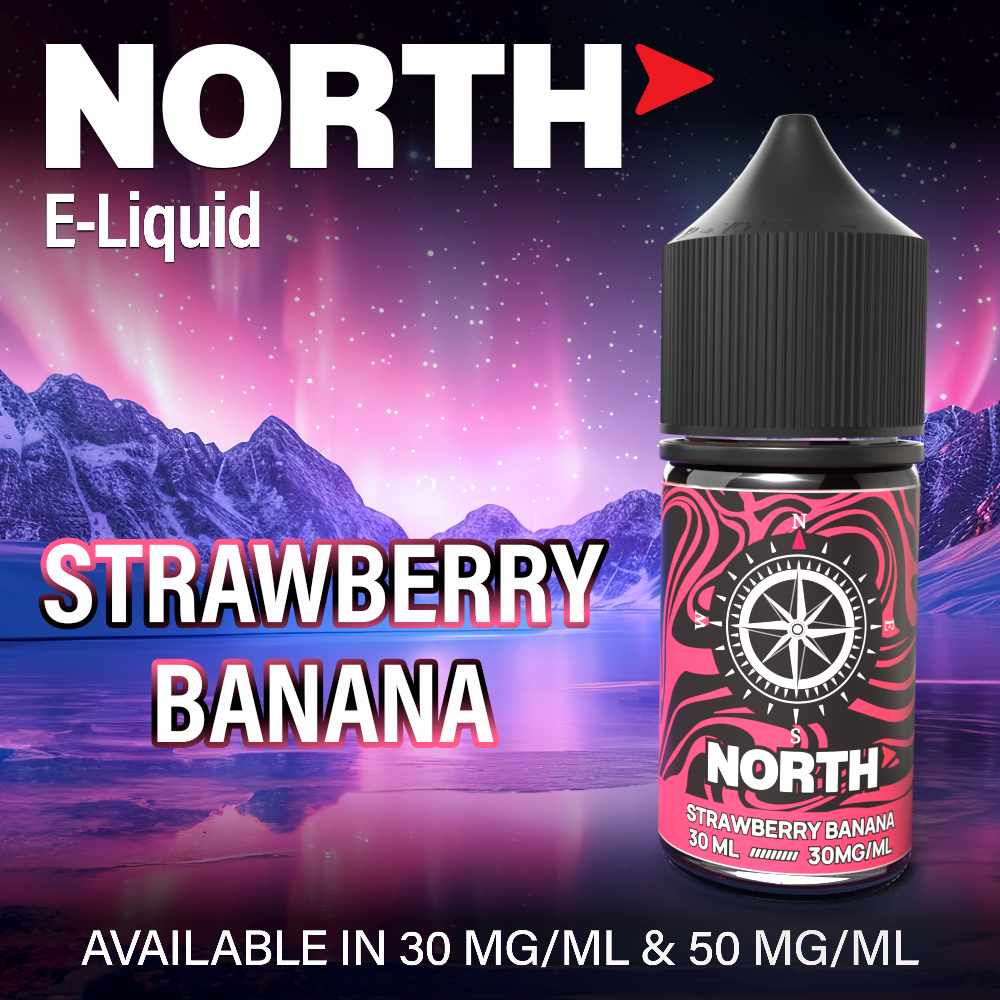 North Nicotine Salt E-Liquid 30ML - Strawberry Banana