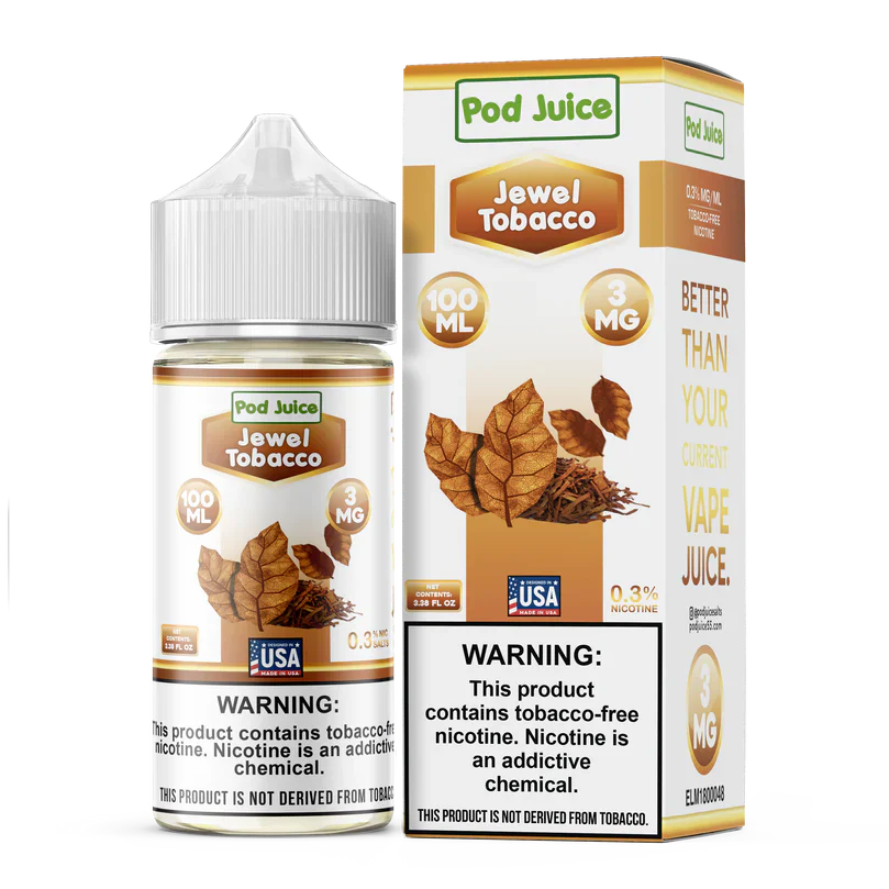 POD Juice Synthetic Nicotine E-Liquid 100ML Jewel Tobacco