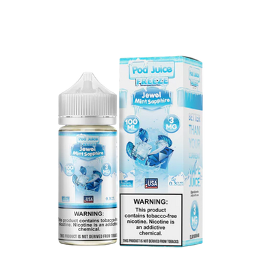 POD Juice Freeze Synthetic Nicotine E-Liquid 100ML - Jewel Mint Sapphire Freeze