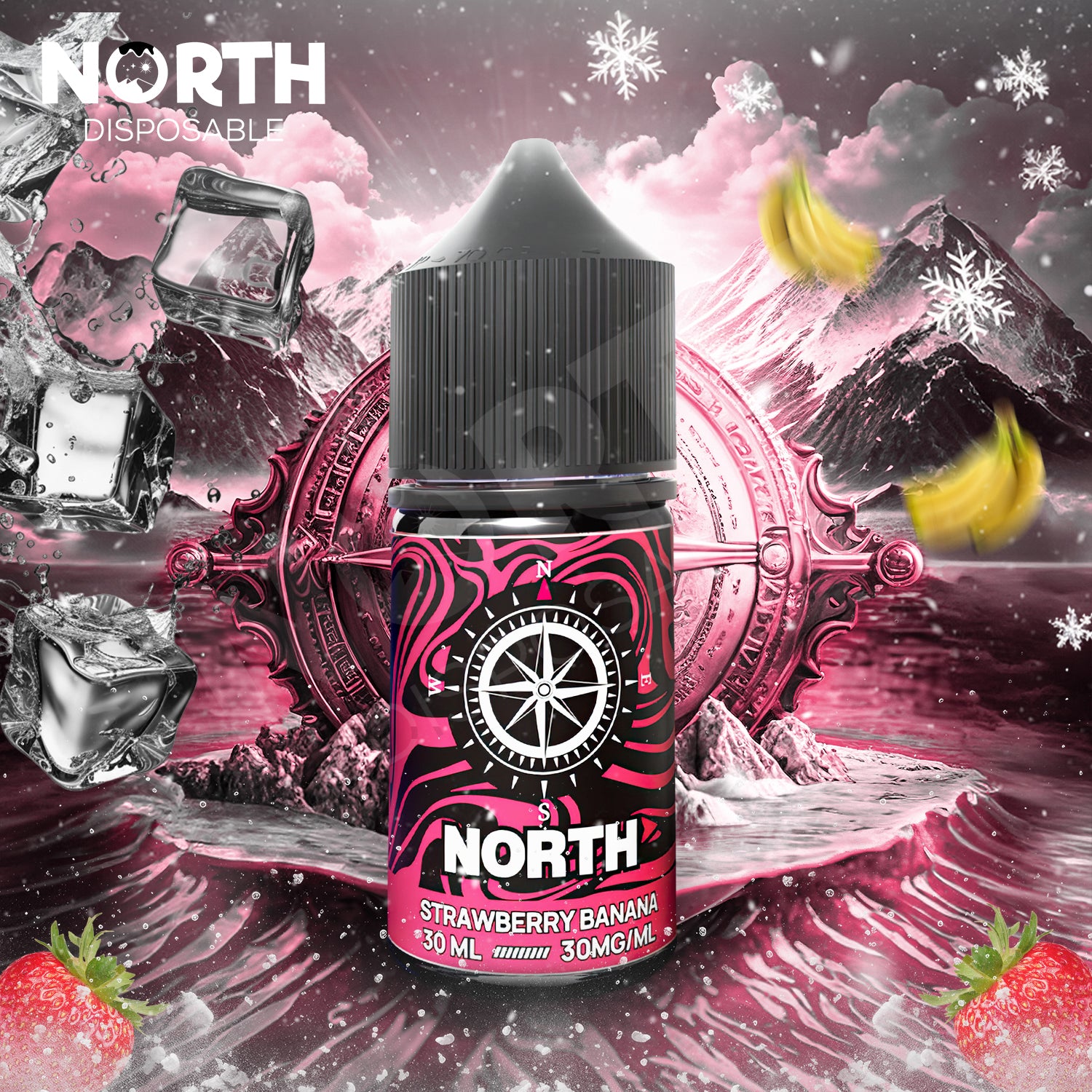 North Nicotine Salt E-Liquid 30ML - Strawberry Banana