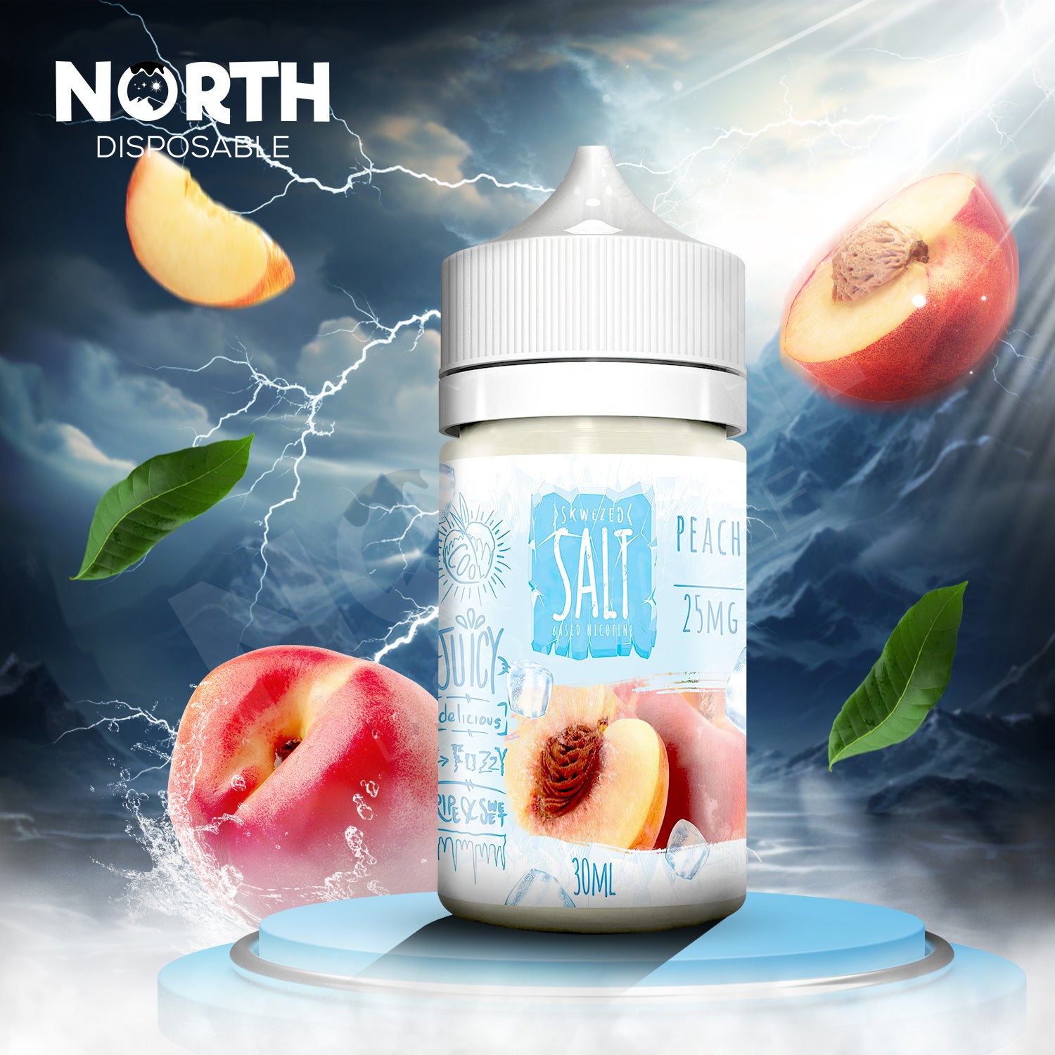 Skwezed E-Liquid Salts Ice Vape Juice - 30ml - Peach 