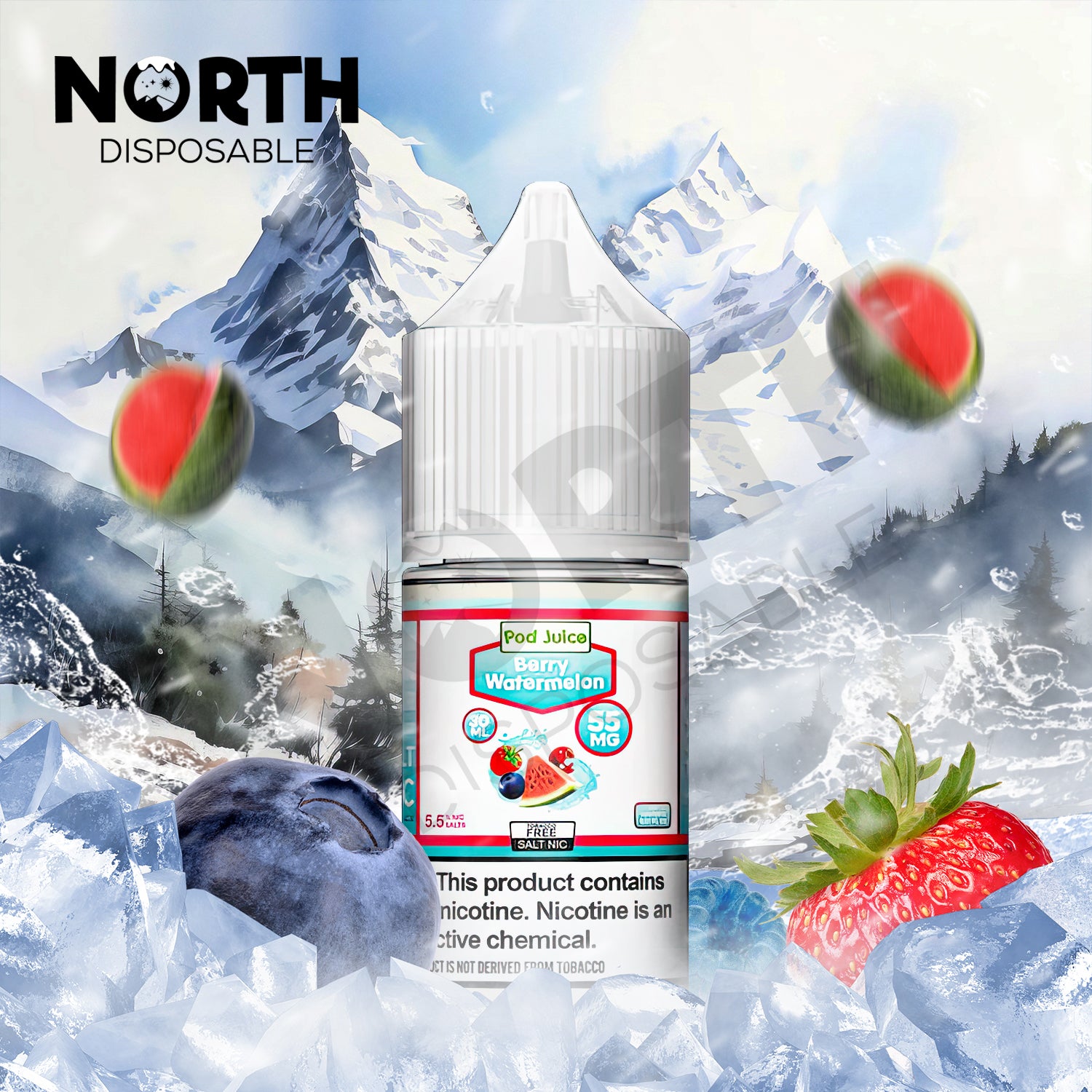 POD Juice Synthetic Nicotine Salt E-Liquid 30ML - Barry Watermelon 