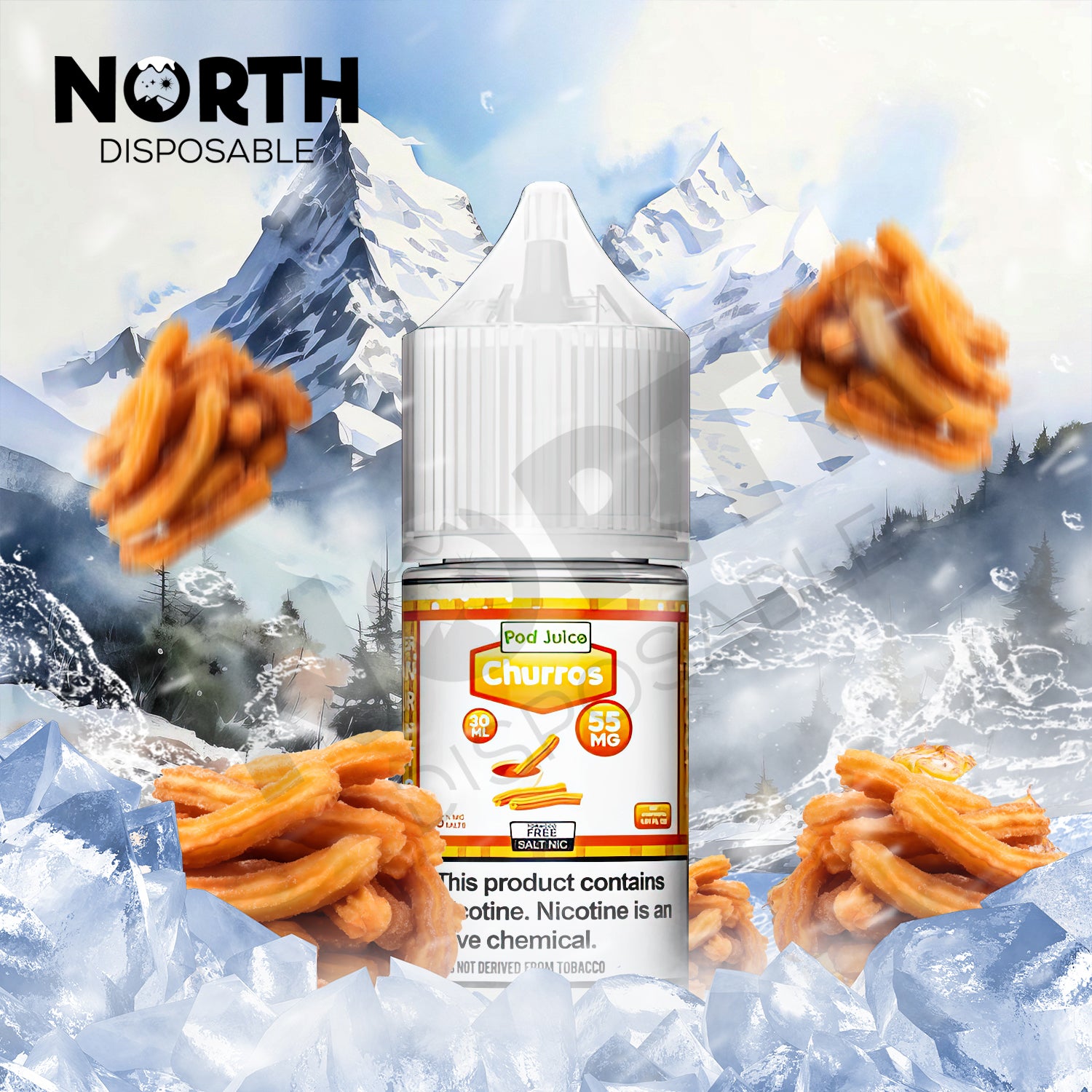 POD Juice Synthetic Nicotine Salt E-Liquid 30ML - Churros 