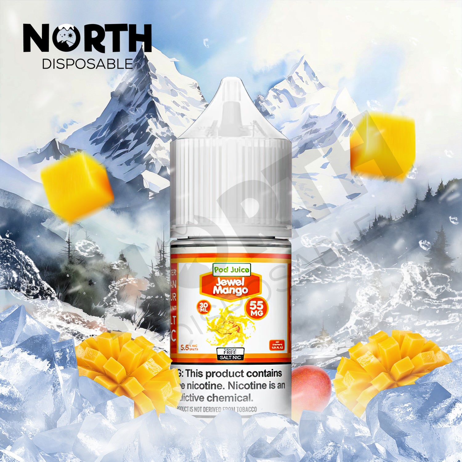 POD Juice Synthetic Nicotine Salt E-Liquid 30ML - Jewel Mango 