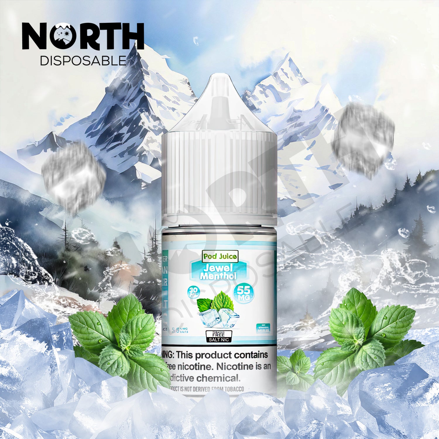 POD Juice Synthetic Nicotine Salt E-Liquid 30ML - Jewel Menthol 
