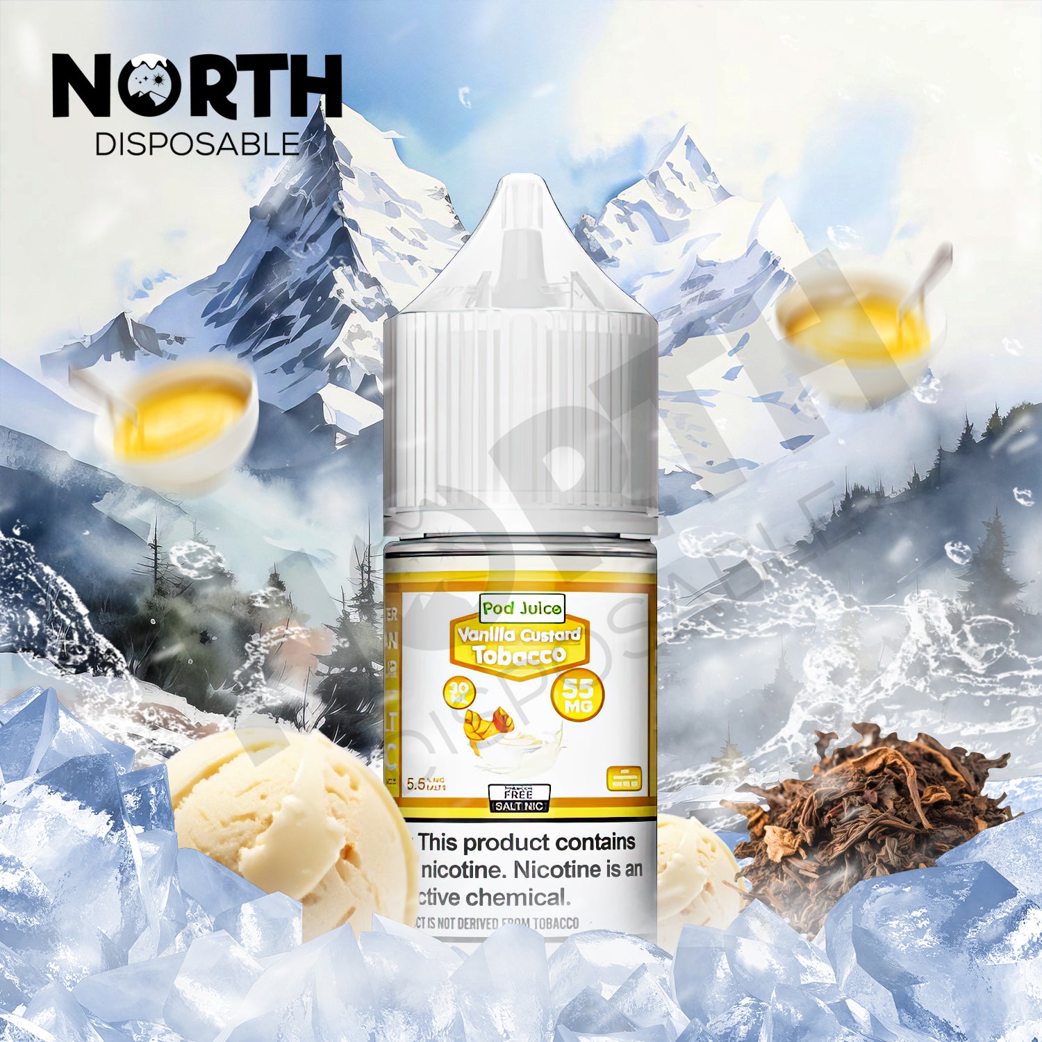 POD Juice Synthetic Nicotine Salt E-Liquid 30ML - Vanilla Custard Tobacco 