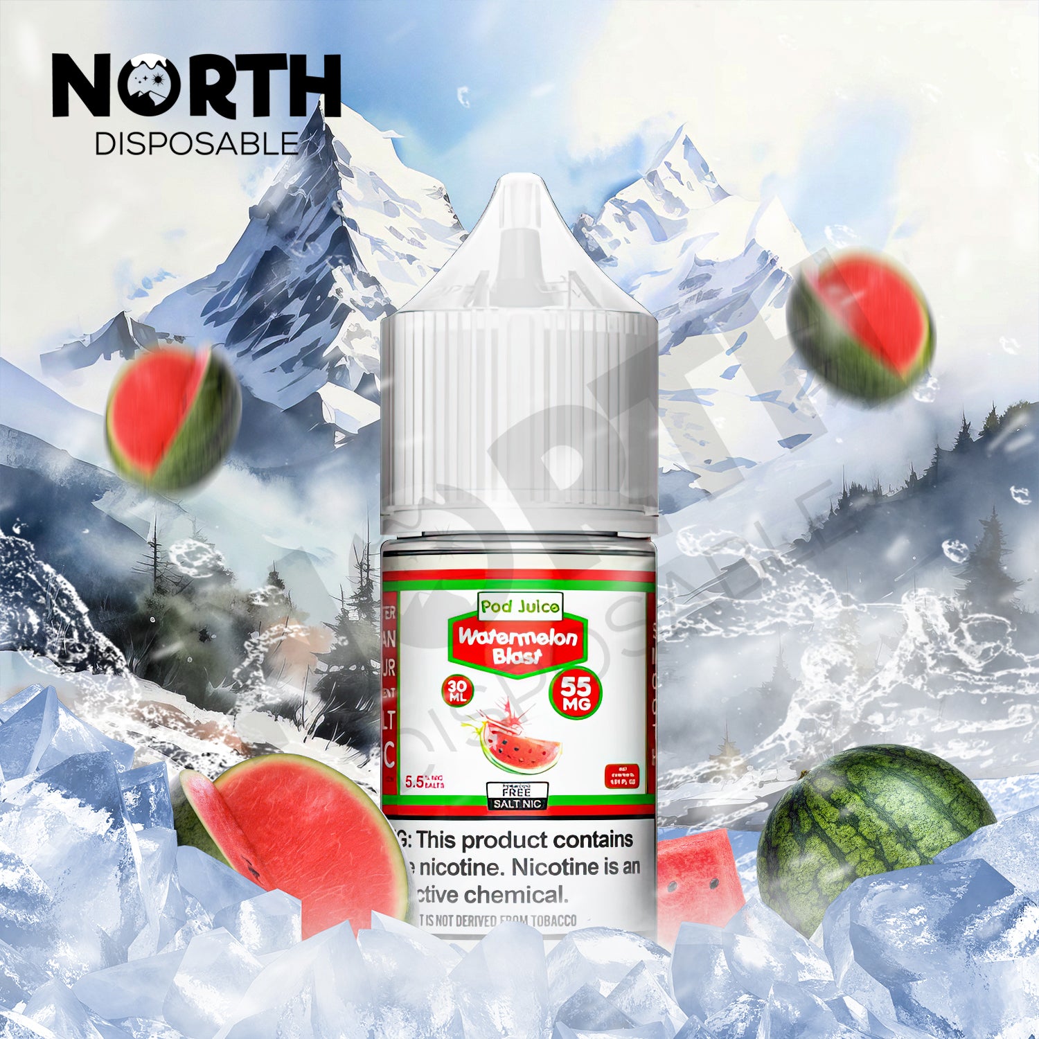 POD Juice Synthetic Nicotine Salt E-Liquid 30ML - Watermelon Blast 