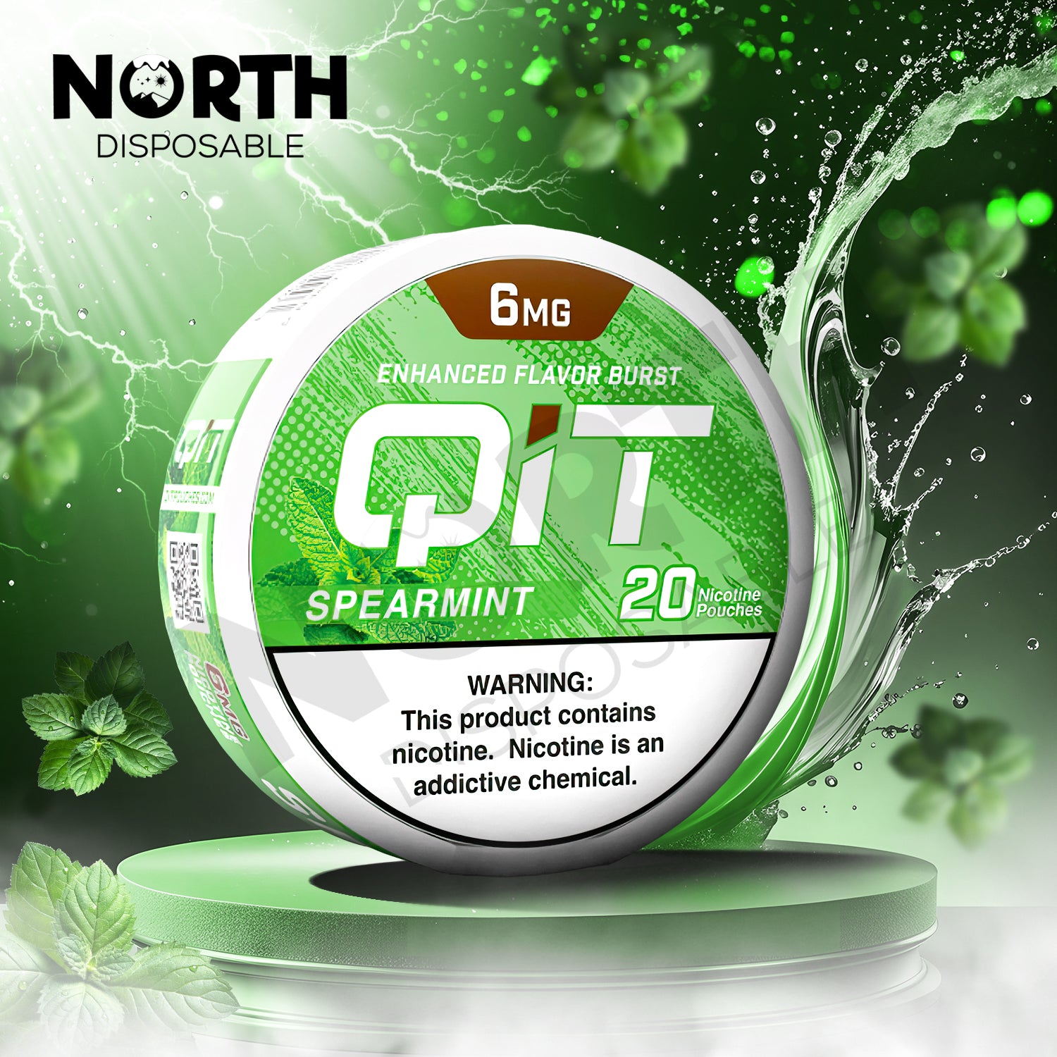 QIT Nicotine Salt  Pouches 20ct - Spearmint 