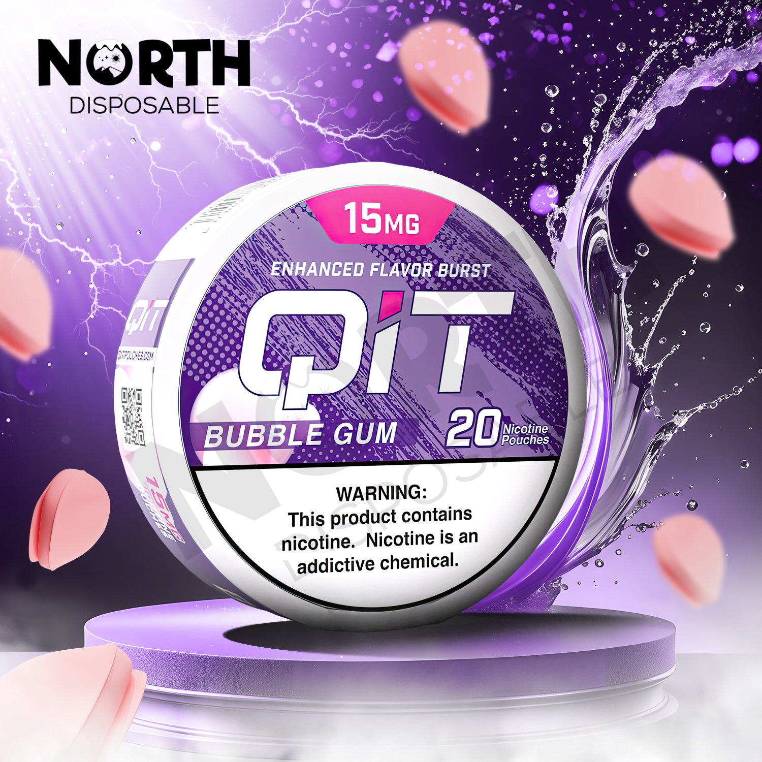 QIT Nicotine Salt  Pouches 20ct - Bubble Gum 