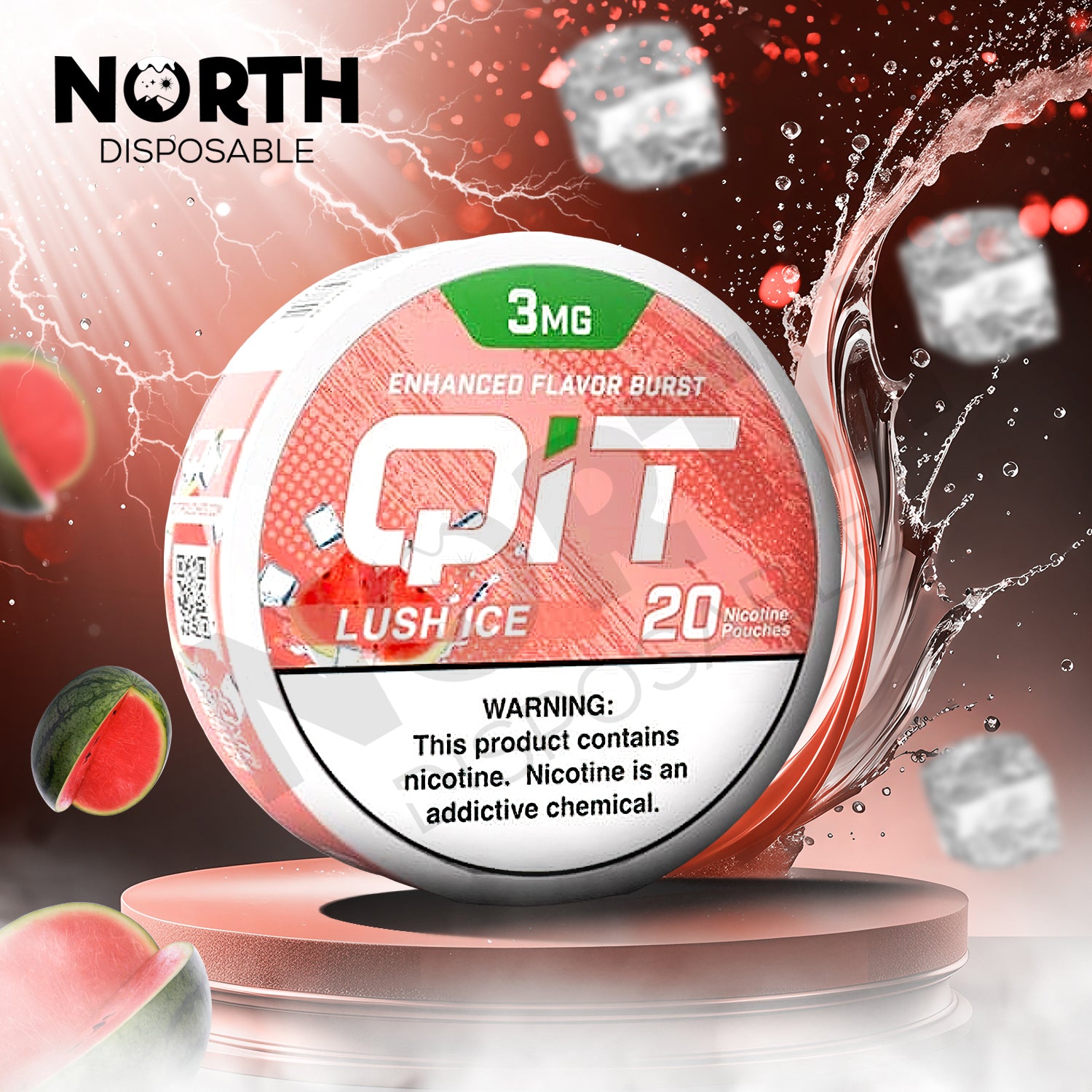 QIT Nicotine Salt  Pouches 20ct - Lush Ice 