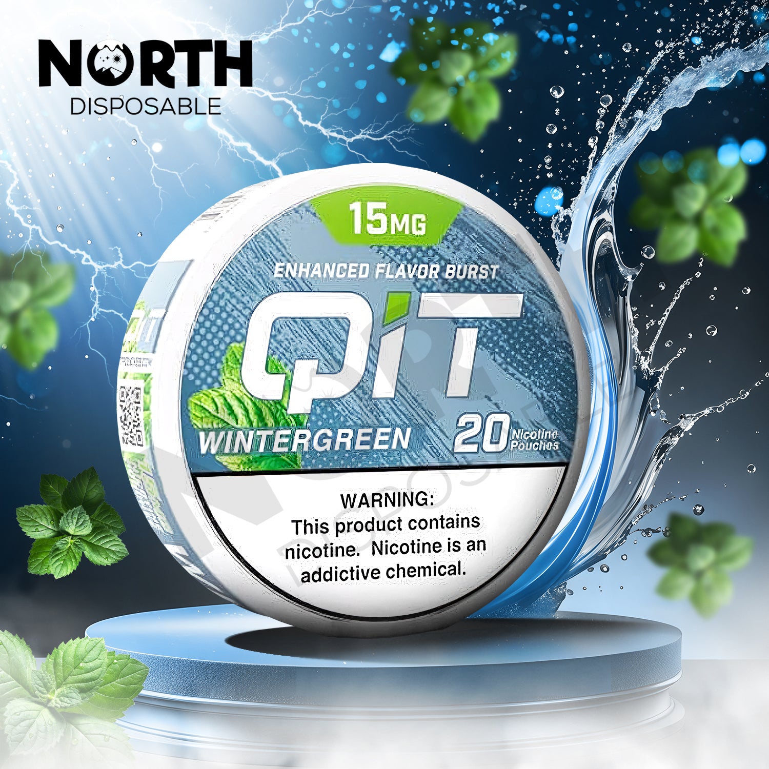 QIT Nicotine Salt  Pouches 20ct - Wintergreen 