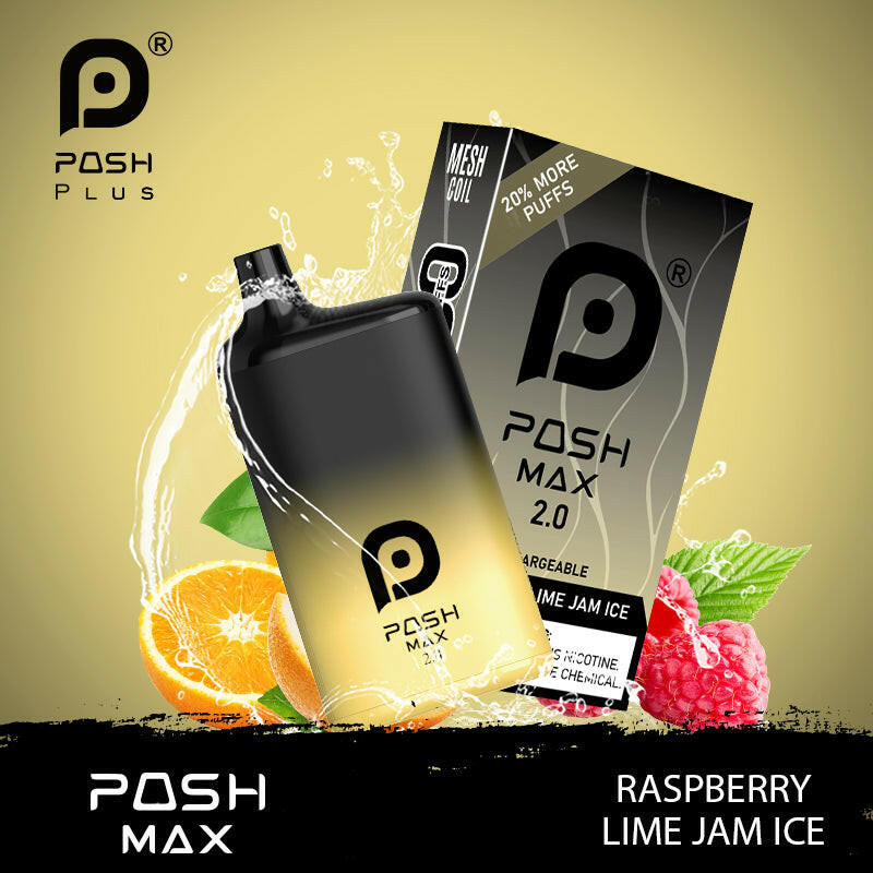 POSH MAX 2.0 5200 DISPOSABLE-RASPBERRY LIME JAM ICE