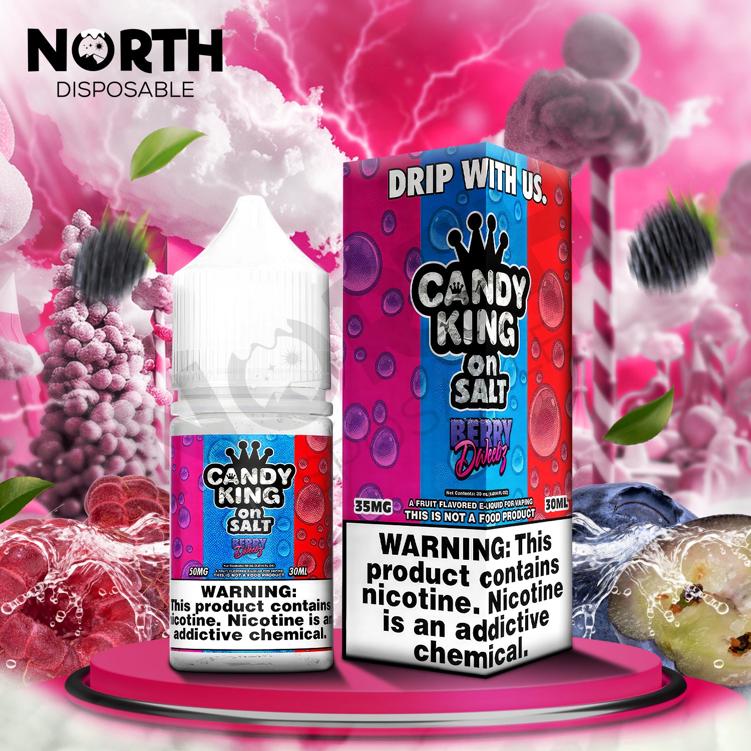 Candy King On Salt Nicotine Salt E-Liquid 30ML - Berry Dweebz 