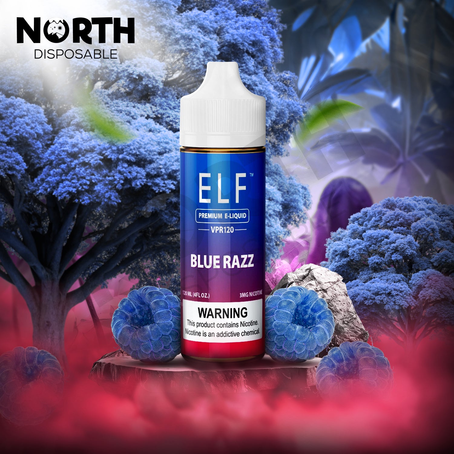 ELF VPR120 Premium Nicotine E-Liquid 120ML - Blue Razz 