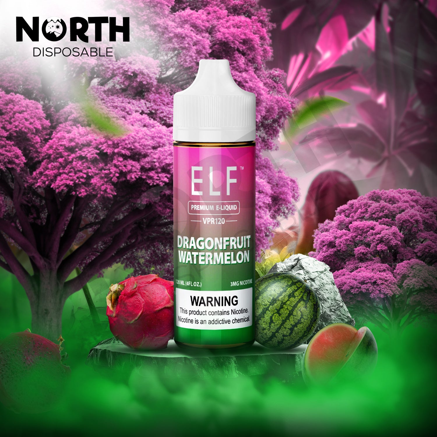 ELF VPR120 Premium Nicotine E-Liquid 120ML - Dragonfruit Watermelon 