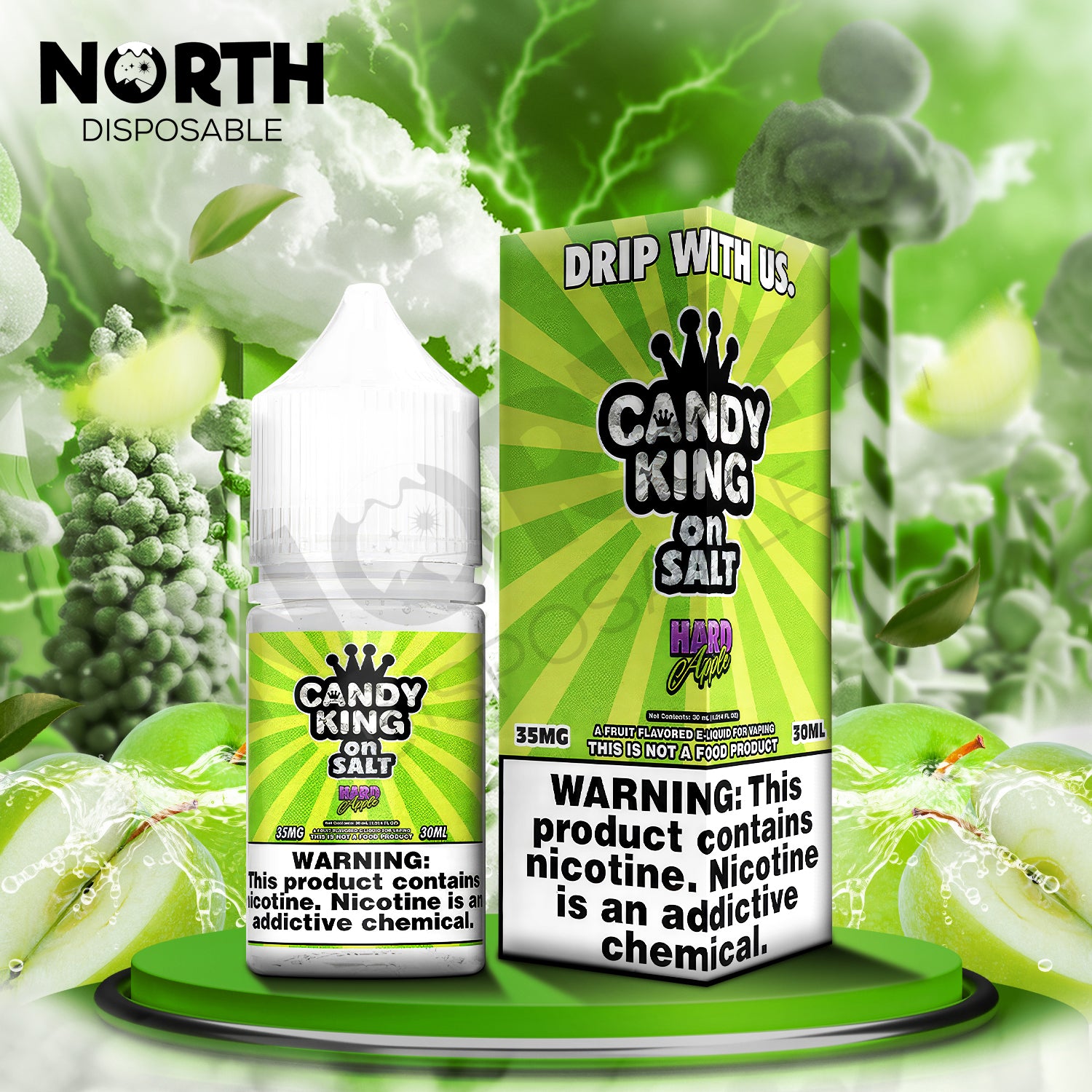 Candy King On Salt Nicotine Salt E-Liquid 30ML - Hard Apple 