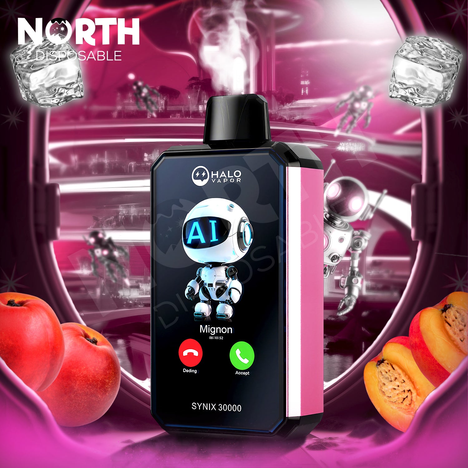 Halo Vapor Synix 30K Bluetooth Vape - Juicy Peach Ice