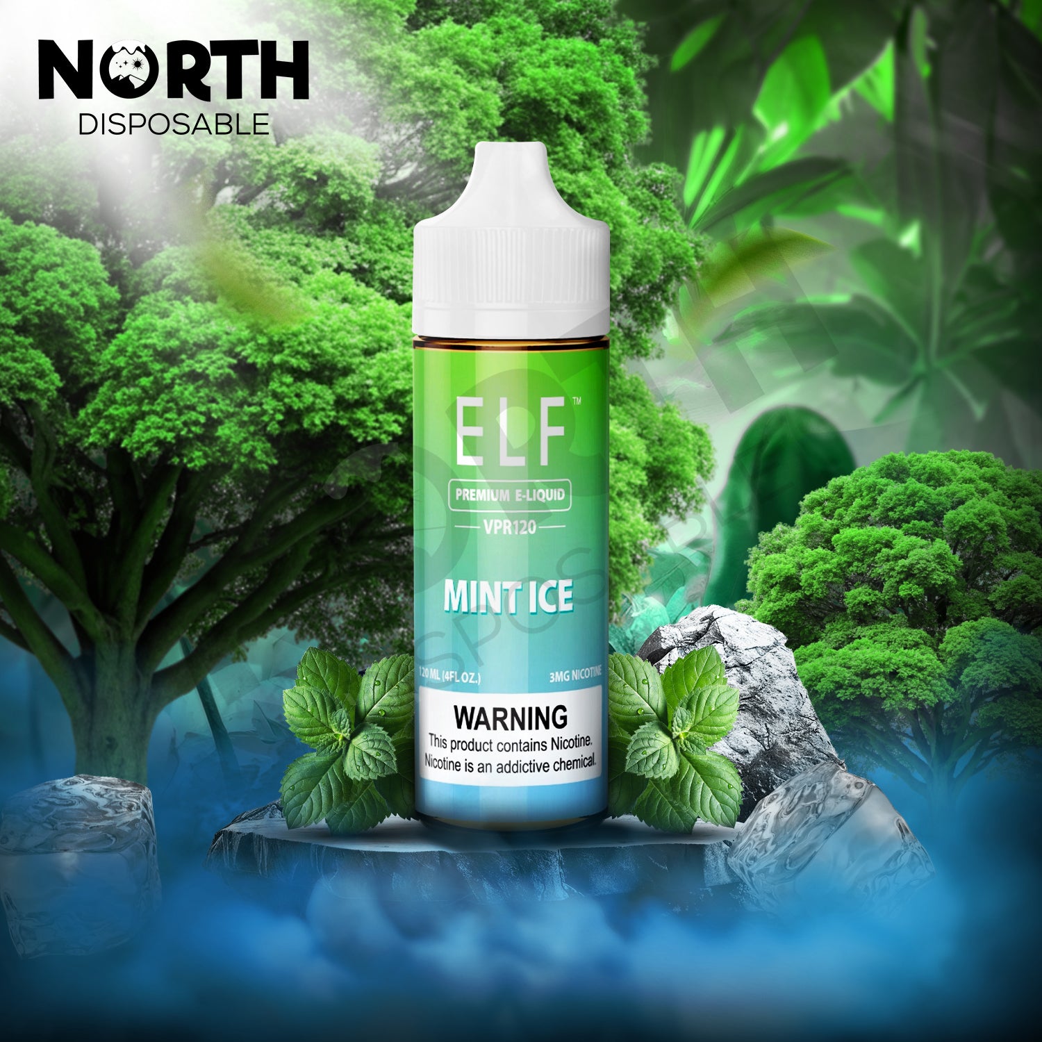 ELF VPR120 Premium Nicotine E-Liquid 120ML - Mint Ice 