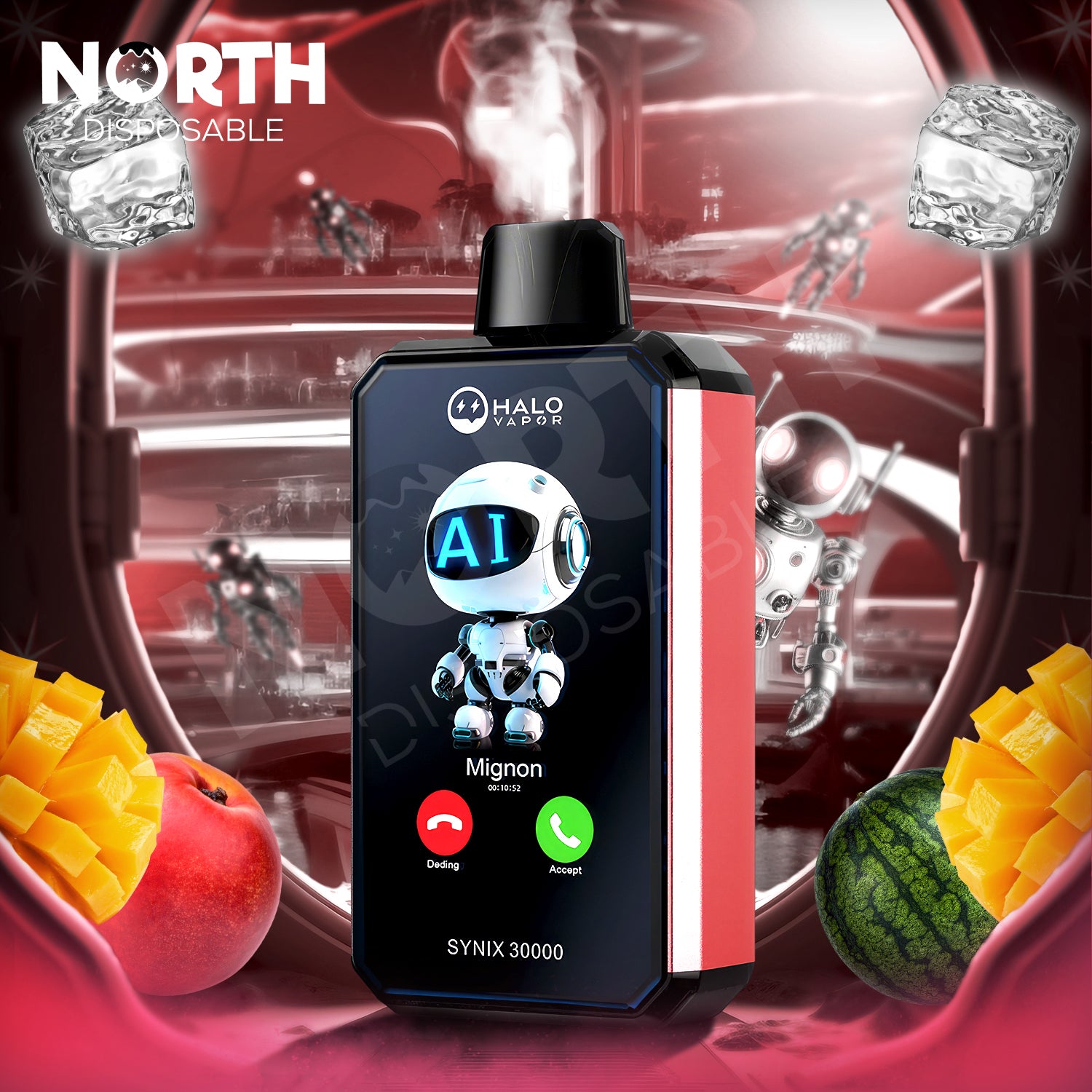 Halo Vapor Synix 30K Bluetooth Vape - Peach Mango Watermelon