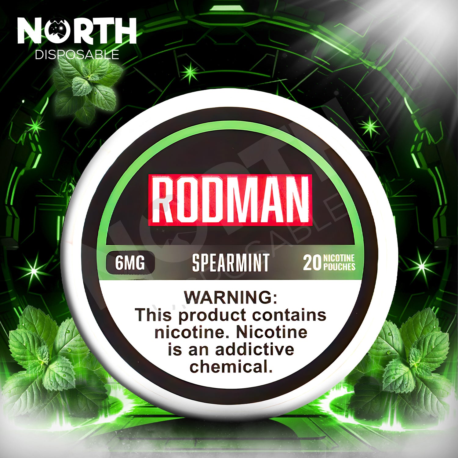 Rodman Nicotine Pouches - Spearmint 6mg 