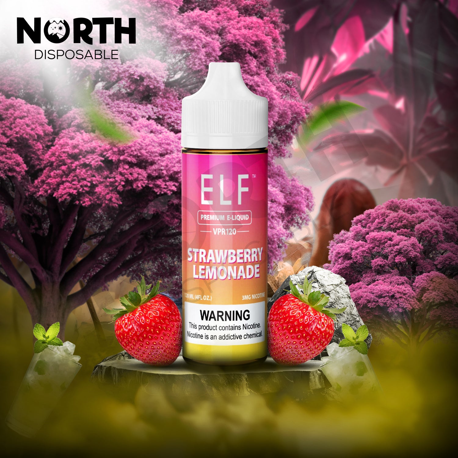 ELF VPR120 Premium Nicotine E-Liquid 120ML - Strawberry Lemonade 