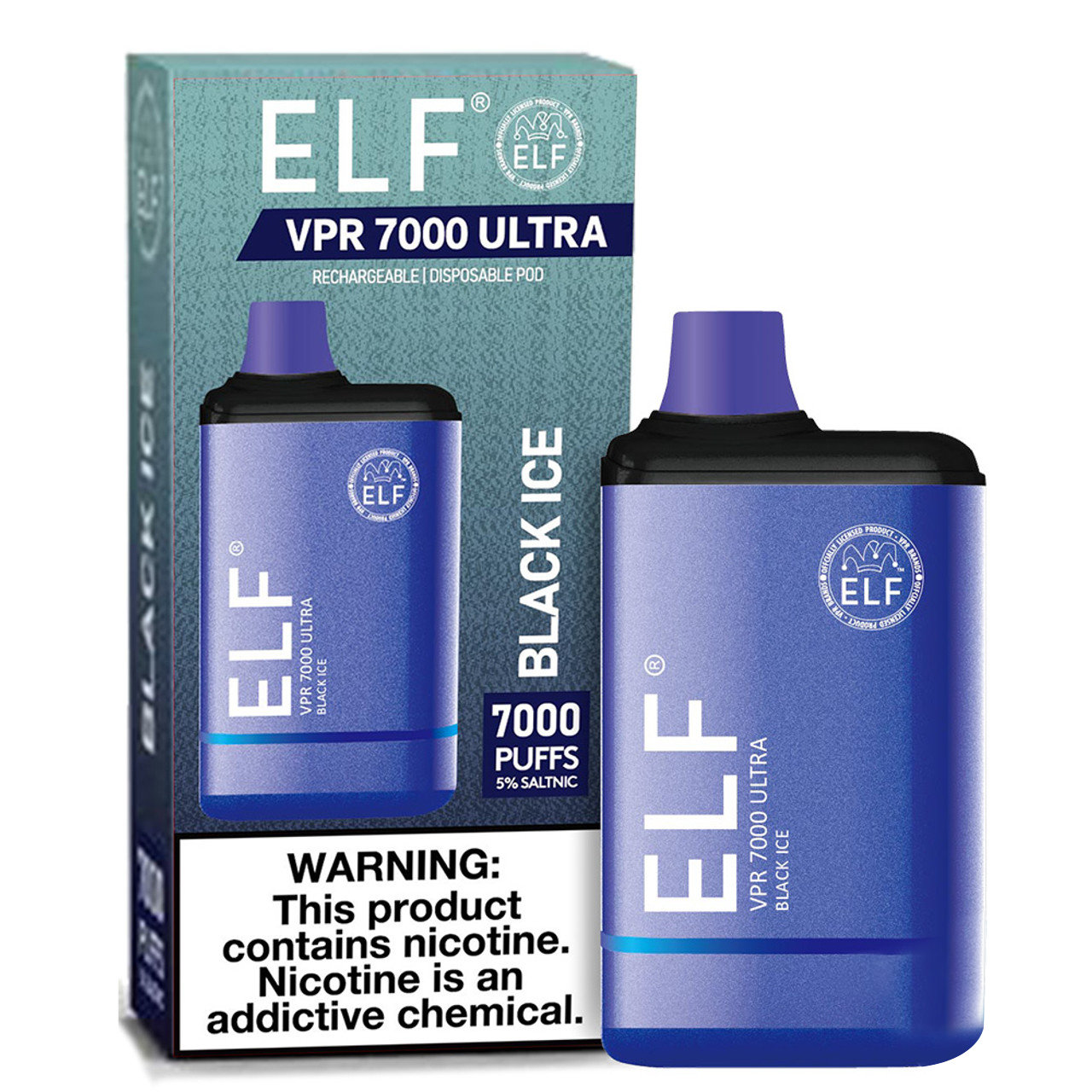 ELF VPR ULTRA 7000 PUFFS DISPOSABLE 7K 5% - Black ice