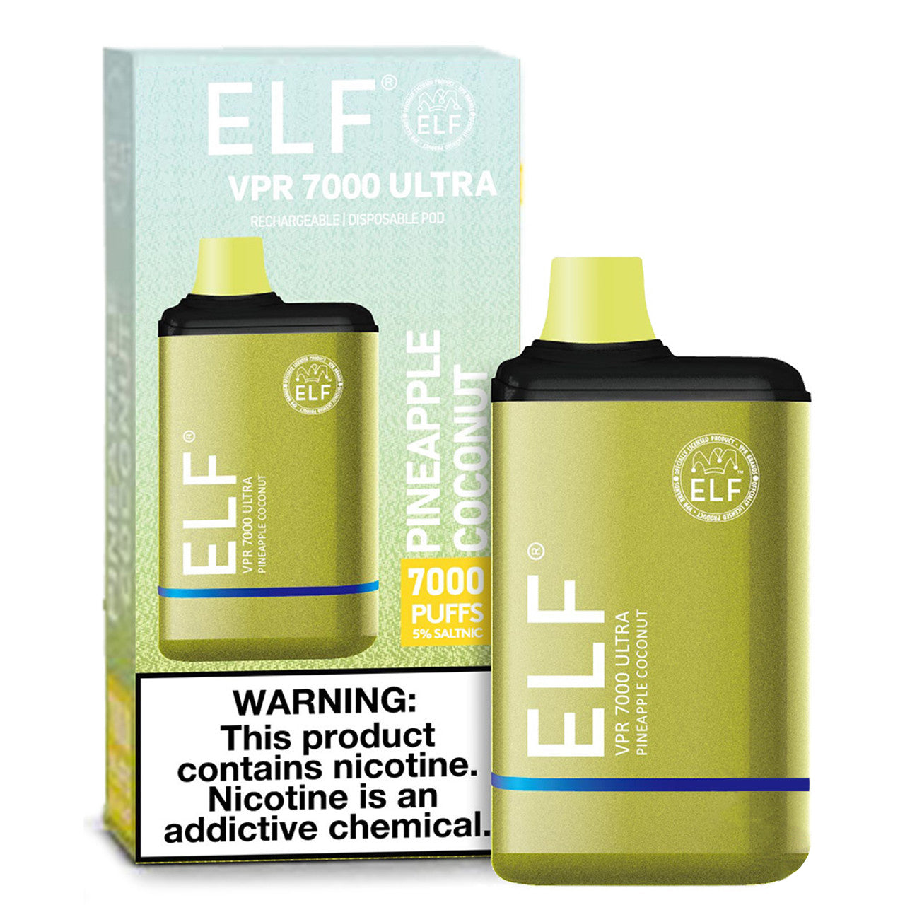 ELF VPR ULTRA 7000 PUFFS DISPOSABLE 7K 5% - Pineapple Coconut
